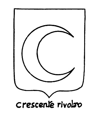 Bild des heraldischen Begriffs: Crescente rivolto